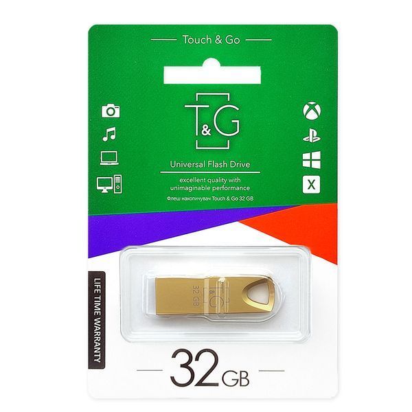 Флеш-накопичувач USB 32GB T&G 117 Metal Series Gold (TG117GD-32G) 305902 фото