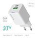 Мережевий зарядний пристрій ColorWay GaN Mini 30W PD Port PPS USB (Type-C PD + USB QC4.0) White (CW-CHS053PD-WT) 551225 фото 7