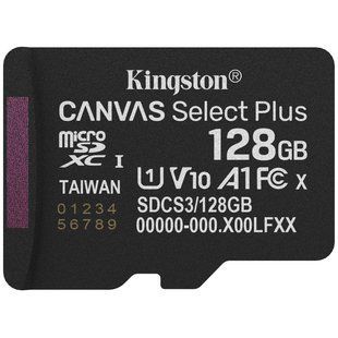 Карта пам`яті MicroSDXC 128GB UHS-I Class 10 Kingston Canvas Select Plus R150MB/s (SDCS3/128GBSP) 564145 фото