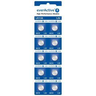 Батарейка everActive LR1130/LR54/(A)G10 BL 10шт 479728 фото