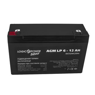 Акумуляторна батарея LogicPower LP 6V 12AH Silver (LP 6 - 12 AH Silver) AGM 261558 фото