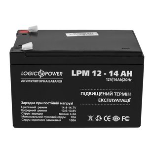 Акумуляторна батарея LogicPower LPM 12V 14AH (LPM 12 - 14 AH) AGM 261299 фото