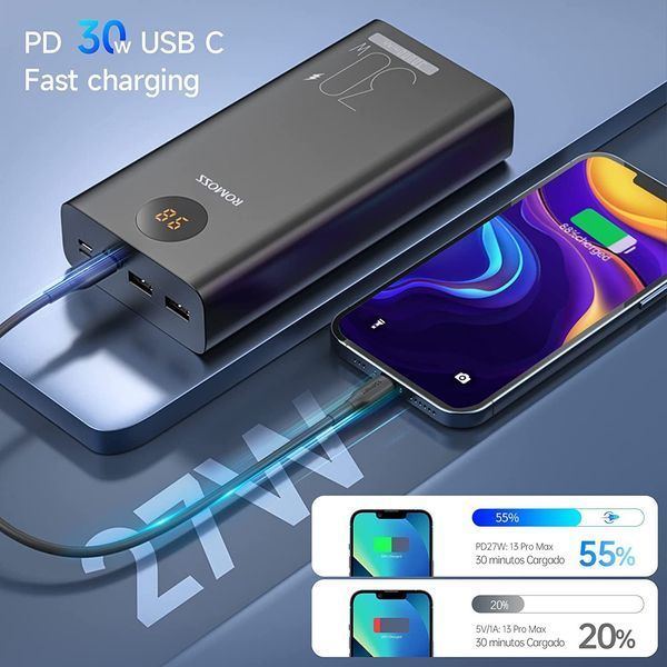 Універсальна мобільна батарея Romoss PEA30 30000mAh 30W Black (PEA30-292-2111H) 621377 фото