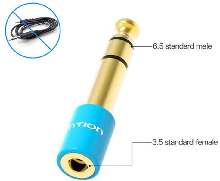 Адаптер Vention Audio 6.35 мм - 3.5 мм (M/F) (VAB-S01-L) 395013 фото