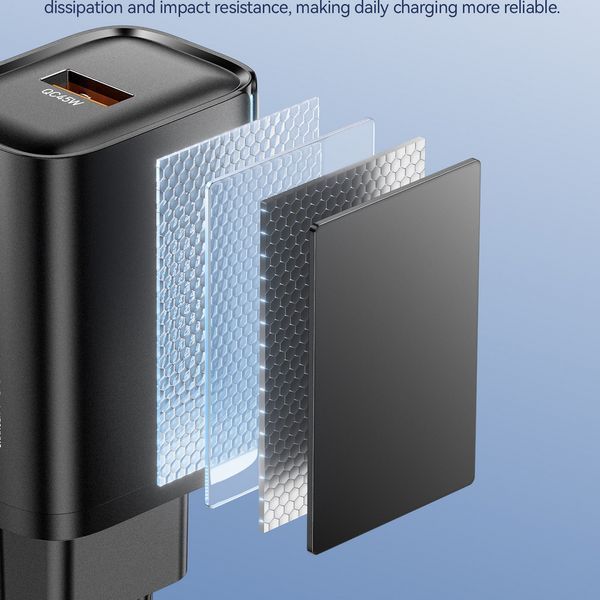 Мережевий зарядний пристрій Essager Flash 45W USB-A QC Black (ECT45W-RPB01-Z) 608011 фото