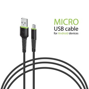 Кабель Intaleo CBFLEXM2 USB - micro USB (M/M), 2 м, Black (1283126521430) 435608 фото