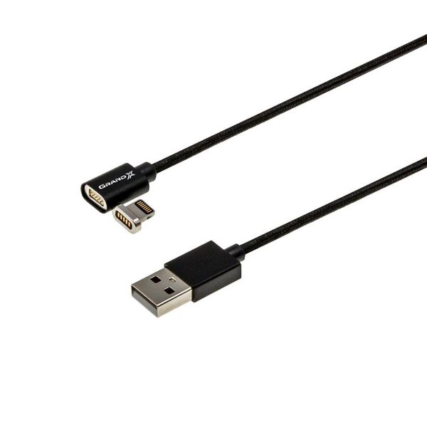 Кабель Grand-X USB - Lightning (M/M), магнітний, 1 м, Black (MG-01L) 321216 фото