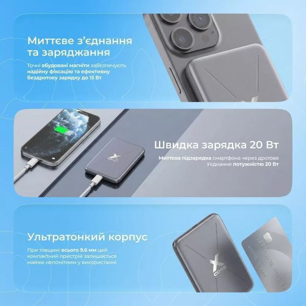 Універсальна мобільна батарея Proove X-Core 20W 5000mAh Purple (PNXC20010009) 592492 фото