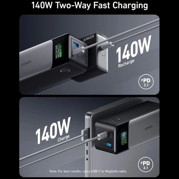 Універсальна мобільна батарея Anker PowerCore 737 GaNPrime 24000 mAh 140W Black (A1289011) 493242 фото