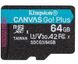 Карта пам`яті MicroSDXC 64GB UHS-I/U3 Class 10 Kingston Canvas Go! Plus R170/W70MB/s (SDCG3/64GBSP) 303983 фото 1