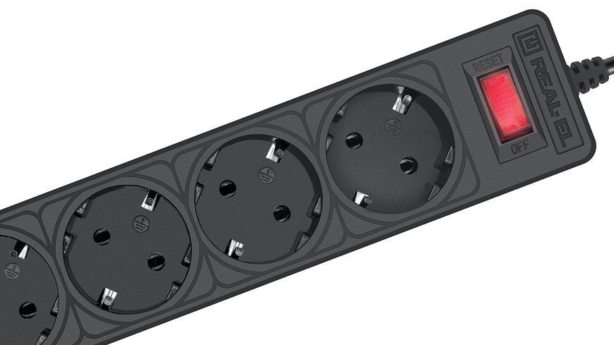 Фільтр живлення REAL-EL RS-Protect 505 1.8 м Black (EL122300044) 605392 фото