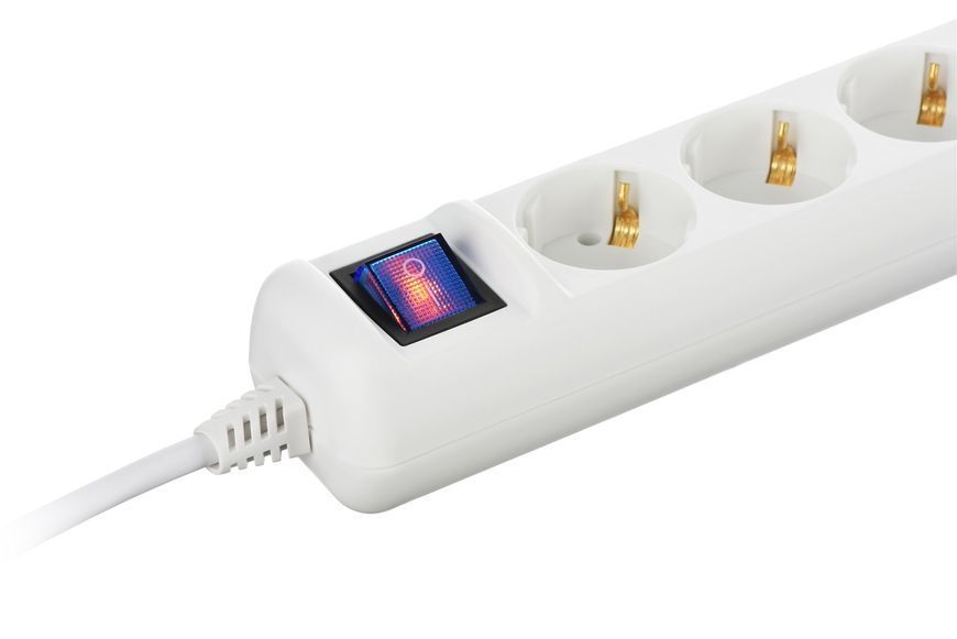 Фільтр живлення 2E (2E-U03ESM1.5) 3 розетки, 1.5 м, White 620202 фото
