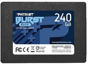 Накопичувач SSD 240GB Patriot Burst Elite 2.5" SATAIII TLC (PBE240GS25SSDR) 336785 фото