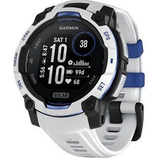 Смарт-годинник Garmin Instinct 3 45mm Solar Whitestone with Whitestone/Bolt Blue Silicone Band (010-02934-03) 596072 фото