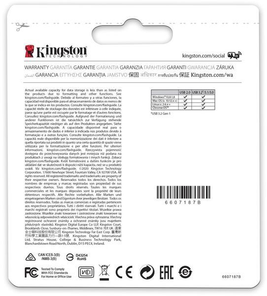 Флеш-накопичувач USB3.2 128GB Kingston DataTraveler Micro (DTMC3G2/128GB) 409987 фото