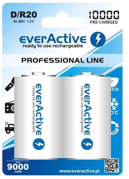 Акумулятор everActive D/HR20 10000mAh BL 2шт 257541 фото