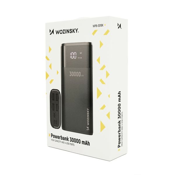 Універсальна мобільна батарея Wozinsky WPB-001BK Bipow 30000mAh Black (WPB-001BK/28829) 444419 фото