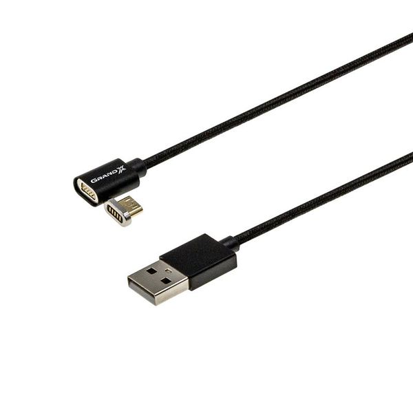 Кабель Grand-X USB - micro USB (M/M), магнитный, 1 м, Black (MG-01M) 321221 фото