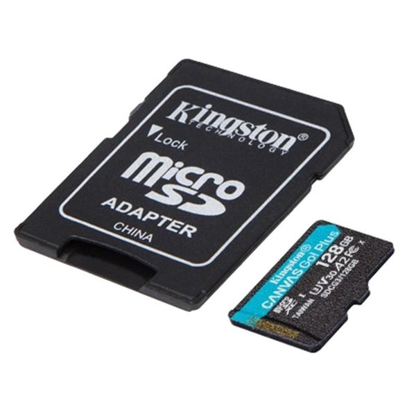 Карта пам`яті MicroSDXC 128GB UHS-I/U3 Class 10 Kingston Canvas Go! Plus R170/W90MB/s + SD-адаптер (SDCG3/128GB) 303984 фото