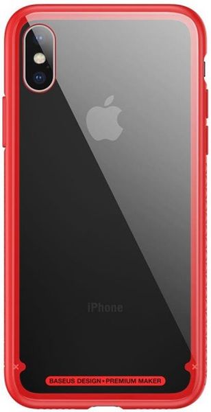 Чохол-накладка Baseus See-through Glass для Apple iPhone X Red (WIAPIPHX-YS09) 258162 фото