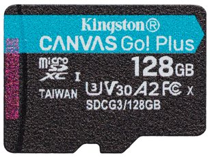 Карта пам`яті MicroSDXC 128GB UHS-I/U3 Class 10 Kingston Canvas Go! Plus R170/W90MB/s (SDCG3/128GBSP) 303985 фото