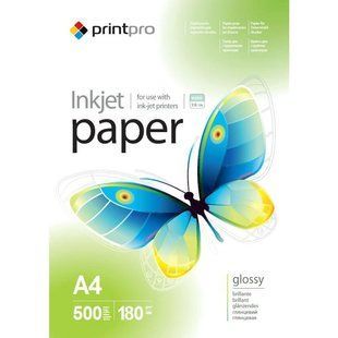 Фотопапір PrintPro глянцевий 180г/м2 A4 500арк (PGE180500A4) 127169 фото