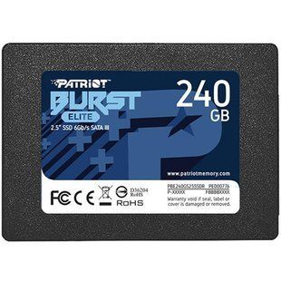 Накопичувач SSD 240GB Patriot Burst Elite 2.5" SATAIII TLC (PBE240GS25SSDR) 336785 фото
