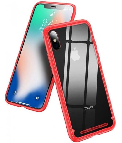 Чохол-накладка Baseus See-through Glass для Apple iPhone X Red (WIAPIPHX-YS09) 258162 фото