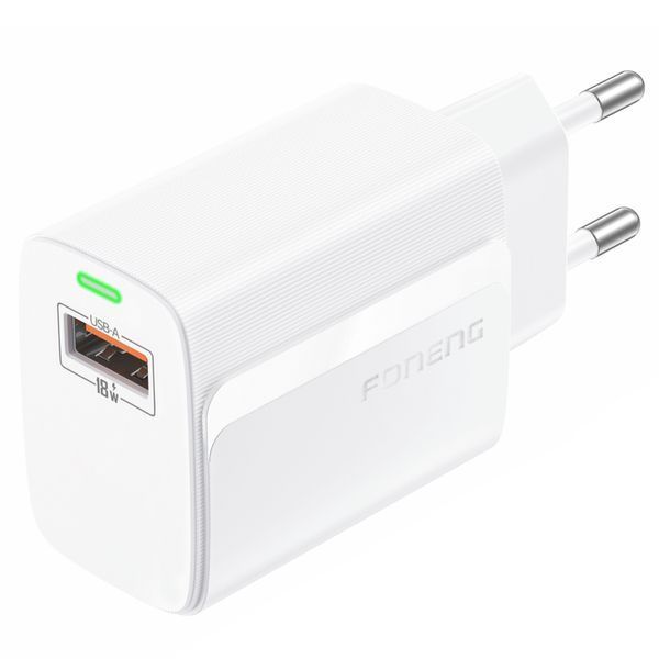Зарядний пристрій Foneng EU64 (USBх3A) 18W White (EU64-CH-W) 560607 фото