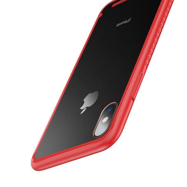 Чохол-накладка Baseus See-through Glass для Apple iPhone X Red (WIAPIPHX-YS09) 258162 фото