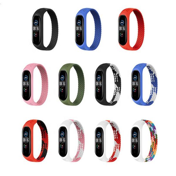 Ремінець BeCover Elastic Nylon Style для Xiaomi Mi Smart Band 5/Mi Smart Band 6 Size S Red/White (706137) 364770 фото