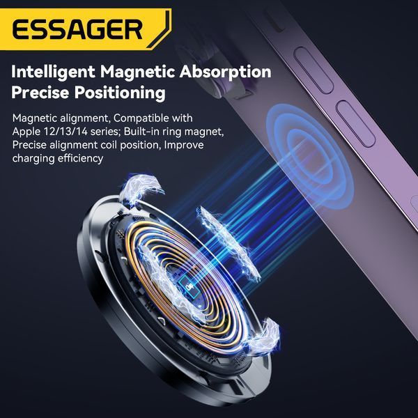 Бездротовий зарядний пристрій Essager Wind 2in1 Wireless Charger 15W White (EWXCX-CF02-Z) 608023 фото