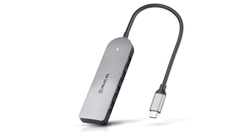 USB-хаб REAL-EL CQ-415 USB Type-C 4-в-1 333477 фото