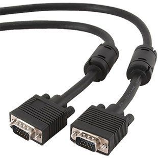 Кабель Cablexpert VGA-VGA HD15M/HD15M з 2-ма фер. кільцями, подвійний екран, чорний, 3 м (CC-PPVGA-10-B) 58005 фото