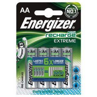 Акумулятори Energizer Recharge Extreme AA/HR06 LSD Ni-MH 2300 mAh BL 4шт 313692 фото