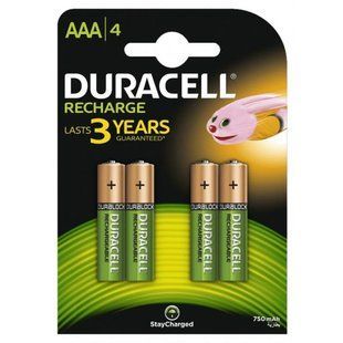 Акумулятор Duracell Recharge DC2400 Ni-MH AAA/HR03 750 mAh BL 4шт 300454 фото