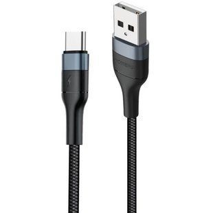 Кабель Foneng X51 Spiral Braided Cable USB - USB Type-C (M/M), 3 A, 1 м, Black (X51-CA-TC) 484411 фото