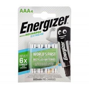 Акумулятори Energizer Recharge Extreme AAA/HR03 LSD Ni-MH 800 mAh BL 4шт 300456 фото