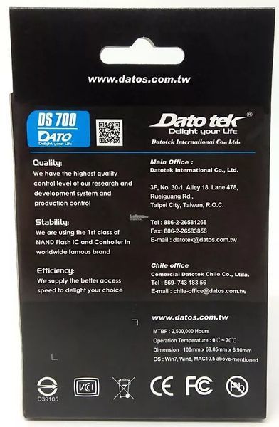 Накопичувач SSD 240GB Dato DS700 2.5" SATAIII TLC (DS700SSD-240GB) 317879 фото