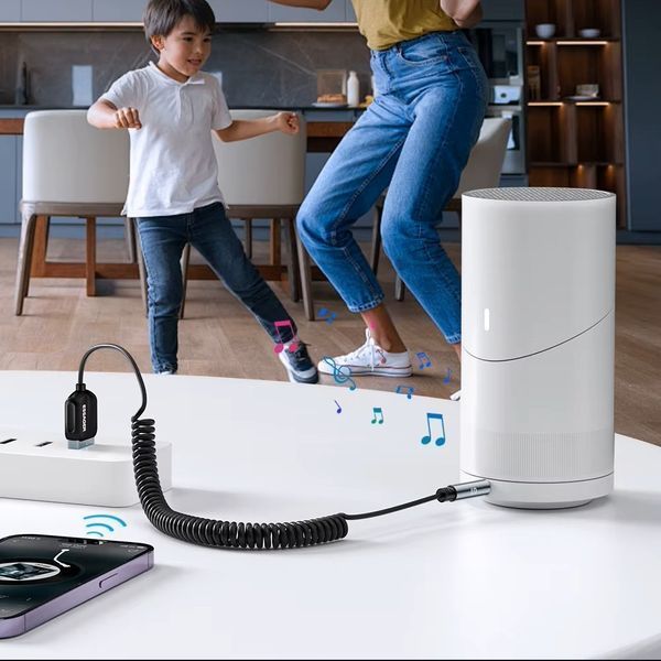 Bluetooth-трансмітер Essager Lingfeng USB to 3.5mm Bluetooth 5.0 Grey (EBT-LF01-P) 608038 фото