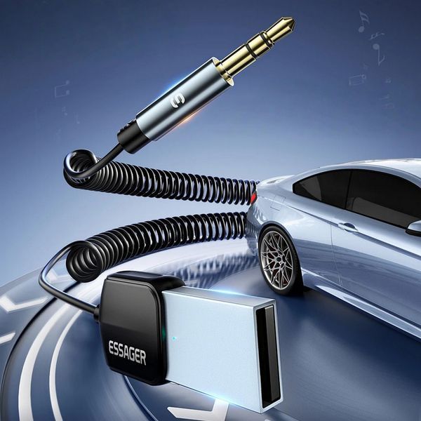 Bluetooth-трансмітер Essager Lingfeng USB to 3.5mm Bluetooth 5.0 Grey (EBT-LF01-P) 608038 фото