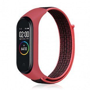 Ремінець BeCover Nylon Style для Xiaomi Mi Smart Band 5/Mi Smart Band 6 Black/Red (705416) 334012 фото