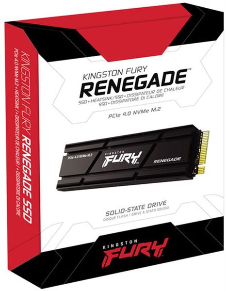 Накопичувач SSD 500GB Kingston Fury Renegade with Heatsink M.2 2280 PCIe 4.0 x4 NVMe 3D TLC (SFYRSK/500G) 436778 фото