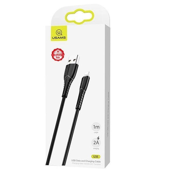 Кабель Usams US-SJ364 USB - Lightning (M/M), 1 м, Black (SJ364USB01) 510721 фото
