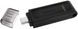 Флеш-накопичувач USB3.2 128GB Type-C Kingston DataTraveler 70 Black (DT70/128GB) 306909 фото 3