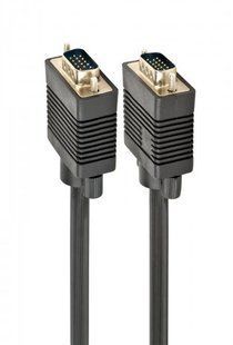 Кабель Cablexpert VGA - VGA (M/M), подвійне екранування, з 2-ма феритами, 1.5 м, чорний (CCB-PPVGA-1.5M) 399402 фото