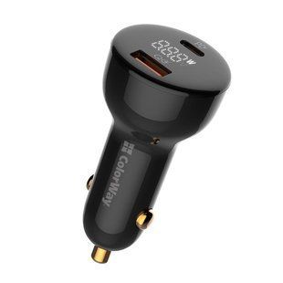 Автомобільний зарядний пристрій ColorWay Power Delivery Port PPS USB (USB-A + USB-C, 100W) PD, QC Black (CW-CHA044PD-BK) 491449 фото