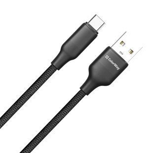 Кабель ColorWay USB - USB Type-C (M/M), TPE embossed, 3А, 1 м, Black (CW-CBUC101-BK) 604325 фото