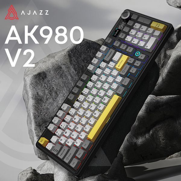 Клавіатура бездротова Ajazz AK980 V2 Maillard Switch Black (AK980-V2-M-BGY) 587950 фото