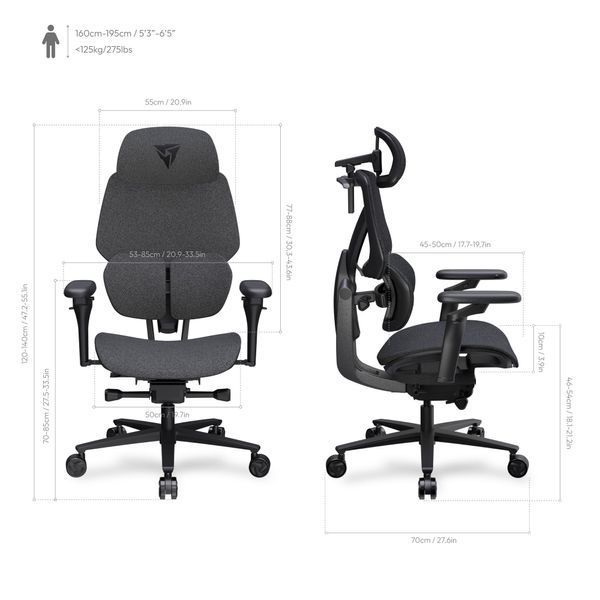 Крісло для геймерів TX3 Flex Pro Loft Dark Grey (TEGC-307510Z.Z3) 550650 фото